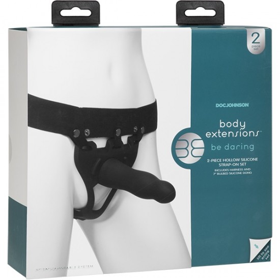 Универсальный полый страпон с удобным креплением Body Extensions™ - BE Daring - Black Универсальный полый страпон с удобным креплением Body Extensions™ - BE Daring - Black