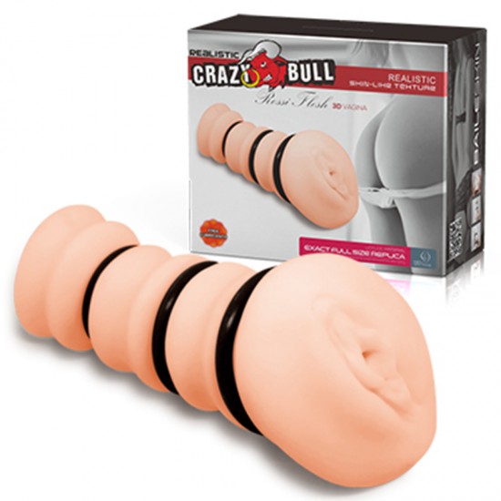 Crazy Bull Rossi Flesh 3D Мастурбатор вагина с утягивающими кольцами Crazy Bull Rossi Flesh 3D Мастурбатор вагина с утягивающими кольцами