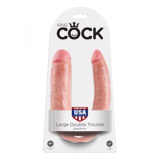 Фаллоимитатор двухголовый - безременной страпон, телесный King Cock Фаллоимитатор двухголовый - безременной страпон, телесный King Cock