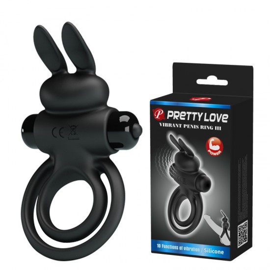 Эрекционное виброкольцо с двойным подхватом PrettyLove Vibrant Penis Ring III Эрекционное виброкольцо с двойным подхватом PrettyLove Vibrant Penis Ring III
