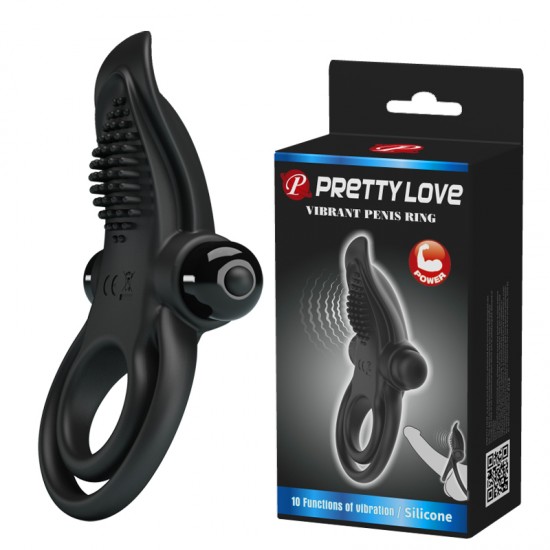 Эрекционное виброкольцо с двойным подхватом PrettyLove Vibrant Penis Ring Эрекционное виброкольцо с двойным подхватом PrettyLove Vibrant Penis Ring