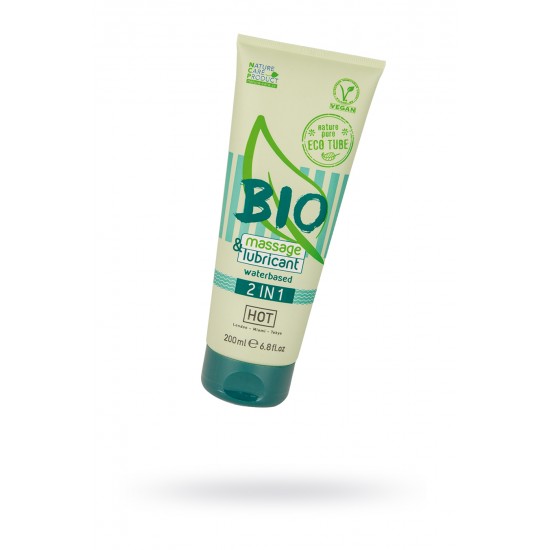 Интимный гель-лубрикант Hot Bio 2in1, на водной основе, массажный гель 2в1, 200 мл Интимный гель-лубрикант Hot Bio 2in1, на водной основе, массажный гель 2в1, 200 мл