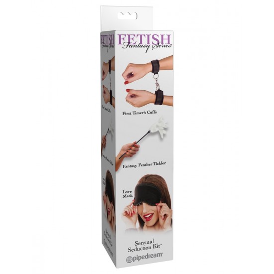 Наручники + стек с пером + маска Fetish Fantasy Series Sensual Seduction Kit Наручники + стек с пером + маска Fetish Fantasy Series Sensual Seduction Kit