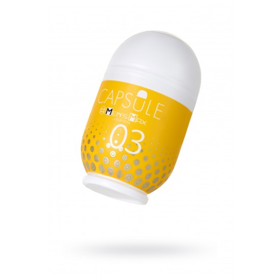 Мастурбатор нереалистичный, CAPSULE 03, Kanoko, MensMax, TPE, Желтый, 8 см Мастурбатор нереалистичный, CAPSULE 03, Kanoko, MensMax, TPE, Желтый, 8 см