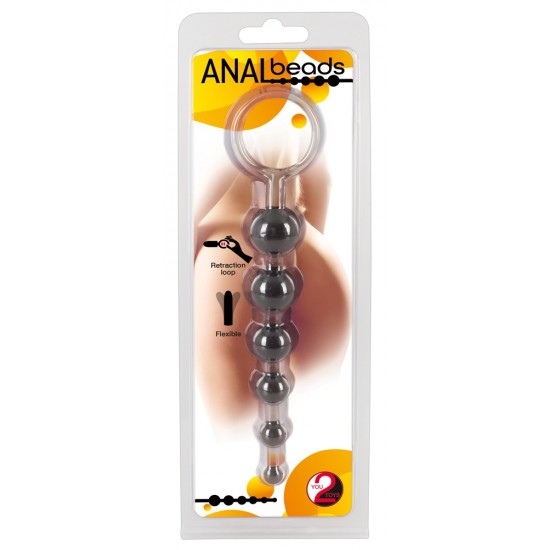 Анальная елочка с органичителем кольцом Anal Beads smoke by You2Toys Анальная елочка с органичителем кольцом Anal Beads smoke by You2Toys