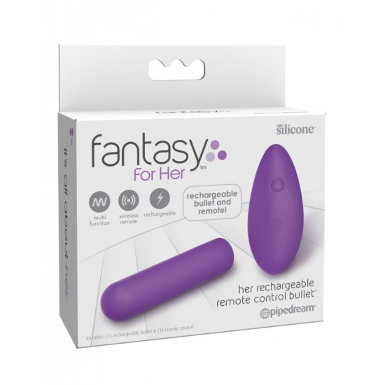 Мощная вибропуля с пультом ДУ Fantasy For Her Her Rechargeable Remote Control Bullet Мощная вибропуля с пультом ДУ Fantasy For Her Her Rechargeable Remote Control Bullet