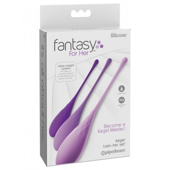 Набор тренажеров для мыщц тазового дна Fantasy For Her Kegel Train-Her Set Набор тренажеров для мыщц тазового дна Fantasy For Her Kegel Train-Her Set