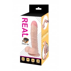 Телесный реалистичный фаллоимитатор REAL с трусиками для страпона - 21 см. Телесный реалистичный фаллоимитатор REAL с трусиками для страпона - 21 см.