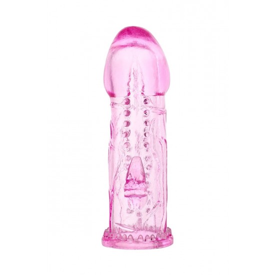Насадка на пенис TOYFA, TPE, розовая, 13,5 см