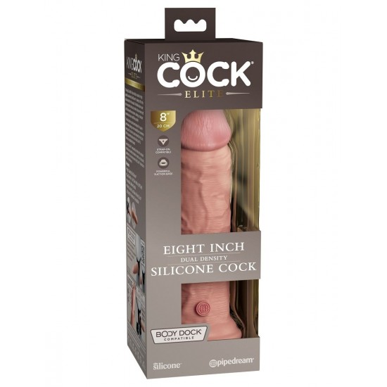 Телесный фаллоимитатор 8 Silicone Dual Density Cock - 22,8 см.