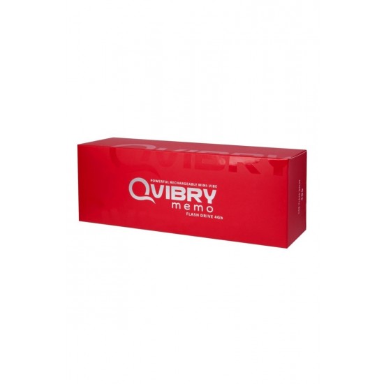 Вибратор клиторальный Qvibry 4Gb USB памяти, силикон, красный, 12 см