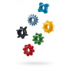 Набор разноцветных колец на пенис TOYFA 6 шт, TPE, ассорти Набор разноцветных колец на пенис TOYFA 6 шт, TPE, ассорти