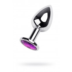 Анальная втулка Штучки-Дрючки, металл, серебряная, с фиолетовым кристаллом, 8 см, Ø 3 см, 165 г Анальная втулка Штучки-Дрючки, металл, серебряная, с фиолетовым кристаллом, 8 см, Ø 3 см, 165 г