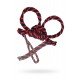 Наручники-оковы из хлопковой веревки Узел-Альфа, черно-красные, 3,3 м