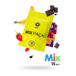 Презервативы ON MIX №12+3 - цветные/ароматизированные (ширина 54mm)