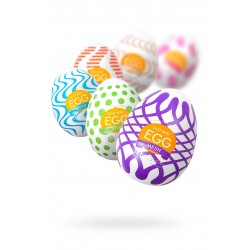 Набор нереалистичных мастурбаторо TENGA  EGG - IV, TPE, белый, 6,1 см, 6 шт Набор нереалистичных мастурбаторо TENGA  EGG - IV, TPE, белый, 6,1 см, 6 шт