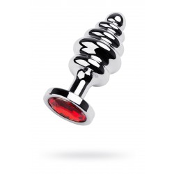Анальная втулка Metal by TOYFA, металл, серебряная, с красным кристаллом, 8 см, Ø 3,5 см, 95 г Анальная втулка Metal by TOYFA, металл, серебряная, с красным кристаллом, 8 см, Ø 3,5 см, 95 г