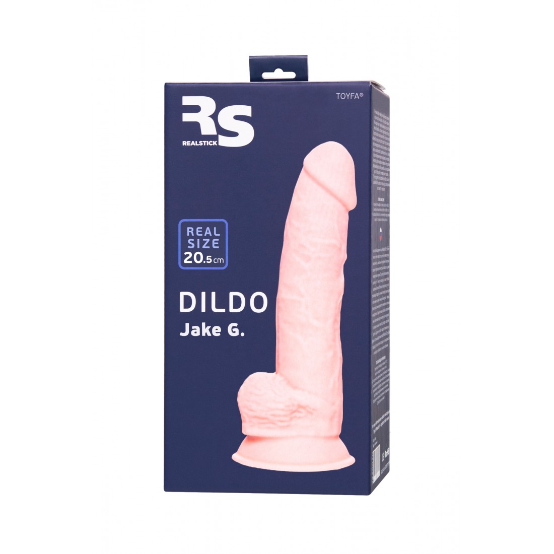 Фаллоимитатор RealStick Silicone Jake G, сайлекспан, телесный, 20,5 см