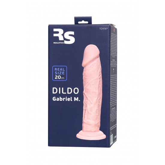 Фаллоимитатор RealStick Silicone Gabriel M, сайлекспан, телесный, 20 см