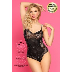 Боди Candy Girl Glitter со стразами черное, OS Боди Candy Girl Glitter со стразами черное, OS