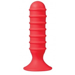 Красный анальный плаг с объемными кольцами Красный анальный плаг с объемными кольцами