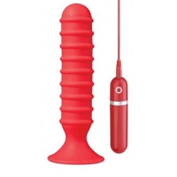 Красный вибрирующий плаг из силикона - 15 см. Красный вибрирующий плаг из силикона - 15 см.