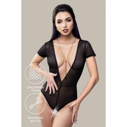 Эротическое боди Waname Abandon с короткими рукавами черное (54-56) Эротическое боди Waname Abandon с короткими рукавами черное (54-56)