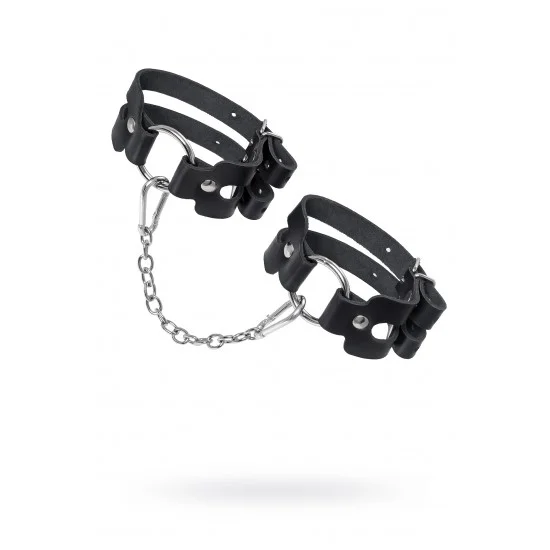 Оковы Pecado BDSM, из двух ремешков, натуральная кожа, чёрные 02206 Оковы Pecado BDSM, из двух ремешков, натуральная кожа, чёрные 02206