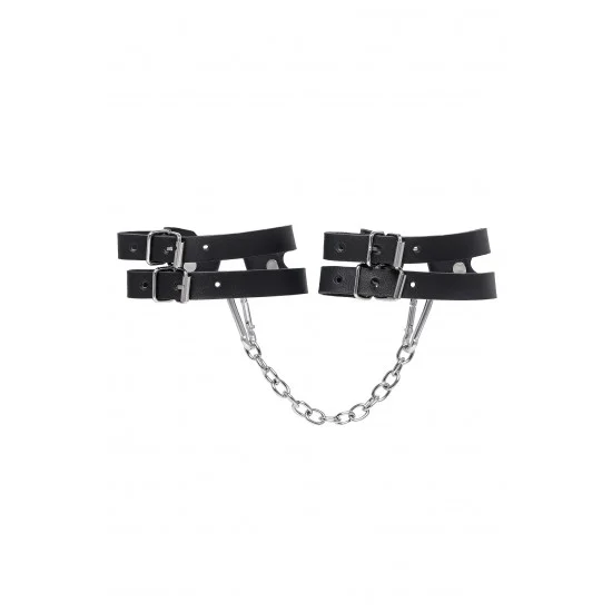 Оковы Pecado BDSM, из двух ремешков, натуральная кожа, чёрные 02206 Оковы Pecado BDSM, из двух ремешков, натуральная кожа, чёрные 02206