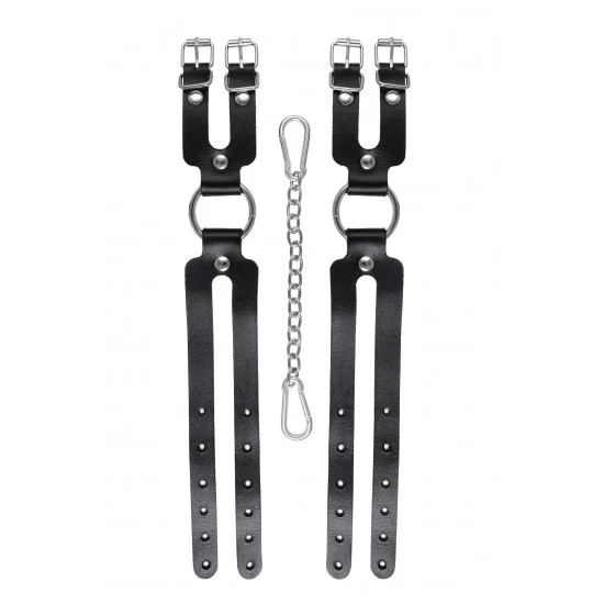 Оковы Pecado BDSM, из двух ремешков, натуральная кожа, чёрные 02206 Оковы Pecado BDSM, из двух ремешков, натуральная кожа, чёрные 02206