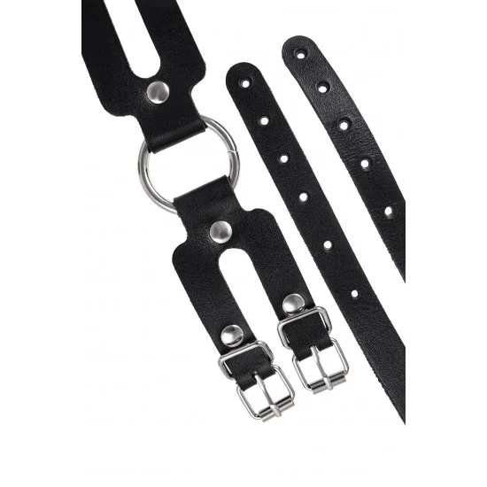 Оковы Pecado BDSM, из двух ремешков, натуральная кожа, чёрные 02206 Оковы Pecado BDSM, из двух ремешков, натуральная кожа, чёрные 02206