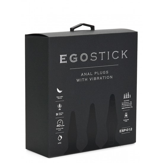 Комплект из 3-х анальных пробок Ego stick ESP-012 black