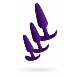 Набор анальных втулок, силикон, фиолетовый Набор анальных втулок, силикон, фиолетовый