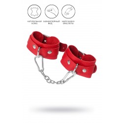 Наручники-браслеты Pecado BDSM, мини со скруглёнными углами, натуральная кожа, красные Наручники-браслеты Pecado BDSM, мини со скруглёнными углами, натуральная кожа, красные