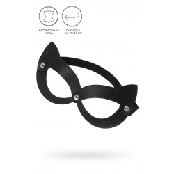 Маска Pecado BDSM, с ушками кошки открытая, натуральная кожа, чёрная Маска Pecado BDSM, с ушками кошки открытая, натуральная кожа, чёрная