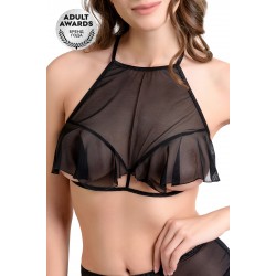 Эротический бралетт Erolanta Karen с открытой грудью, черный (46-48) Эротический бралетт Erolanta Karen с открытой грудью, черный (46-48)