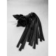 Черная кожаная плеть с лаковой розой в рукояти - 40 см.