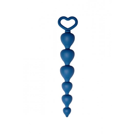 Анальная цепочка Heart Ray диаметр до 2,5 см, длина 17,5 см , цвет кобальт