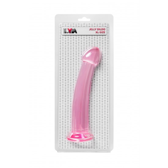 Нереалистичный фаллоимитатор Jelly Dildo XL Toyfa Basic, TPE, Розовый, 22 см