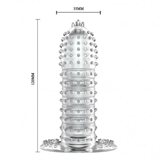 Закрытая прозрачная насадка Crystal sleeve - 12 см. EE-10032