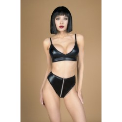 Комплект лиф и трусики с функциональной молнией из материала wet look(My Shadow) (S/M) Комплект лиф и трусики с функциональной молнией из материала wet look(My Shadow) (S/M)