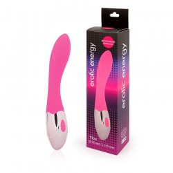 Розовый изогнутый вибромассажер с 10 режимами вибрации Розовый изогнутый вибромассажер с 10 режимами вибрации