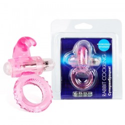 Розовое эрекционное виброкольцо Rabbit Cockring Розовое эрекционное виброкольцо Rabbit Cockring