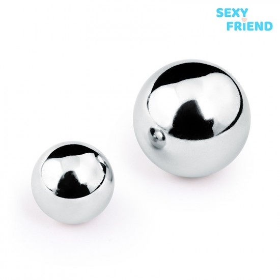 Серебристые вагинальные шарики Sexy Friend без шнурка