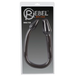 Двусторонний анальный плаг с гибким соединением Double Plug Black by Rebel Двусторонний анальный плаг с гибким соединением Double Plug Black by Rebel