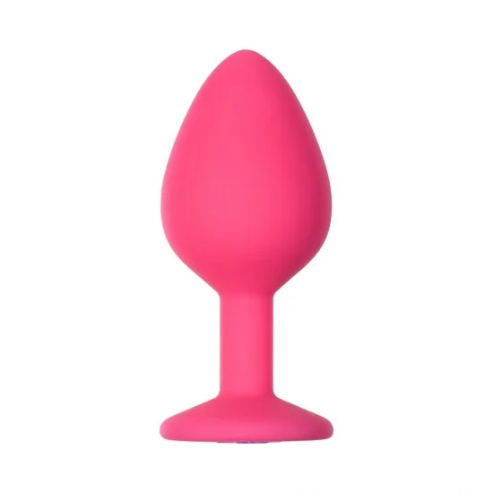 Средняя розовая анальная пробка Emotions Cutie Medium с фиолетовым кристаллом - 8,5 см. 4012-02Lola