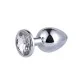Серебристая анальная пробка с прозрачным стразом - 8,2 см. 47064-1-MM
