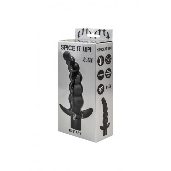 Чёрная анальная ёлочка с вибрацией Ecstasy - 14 см. 8009-01Lola Чёрная анальная ёлочка с вибрацией Ecstasy - 14 см. 8009-01Lola