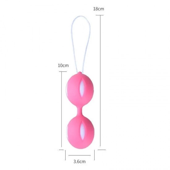Розово-белые вагинальные шарики 