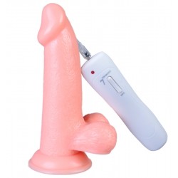 Телесный вибратор Vibrating Dong with Balls - 14 см. Телесный вибратор Vibrating Dong with Balls - 14 см.